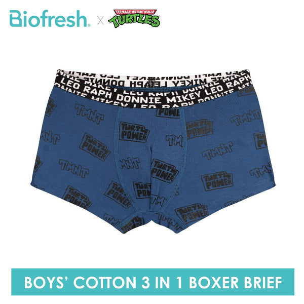 Biofresh | TMNT Boys’ Antimicrobial Cotton Boxer Brief 3 pieces in a pack NTBBBG532