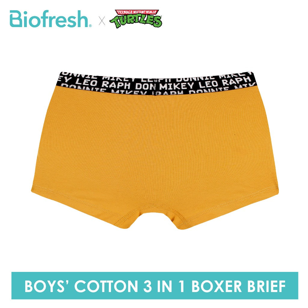 Biofresh | TMNT Boys’ Antimicrobial Cotton Boxer Brief 3 pieces in a pack NTBBBG532