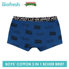 Biofresh | TMNT Boys’ Antimicrobial Cotton Boxer Brief 3 pieces in a pack NTBBBG532