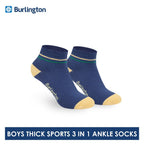 Burlington Boys’ Cotton Thick Sports Ankle Socks 3 pairs in 1 pack BBSG611