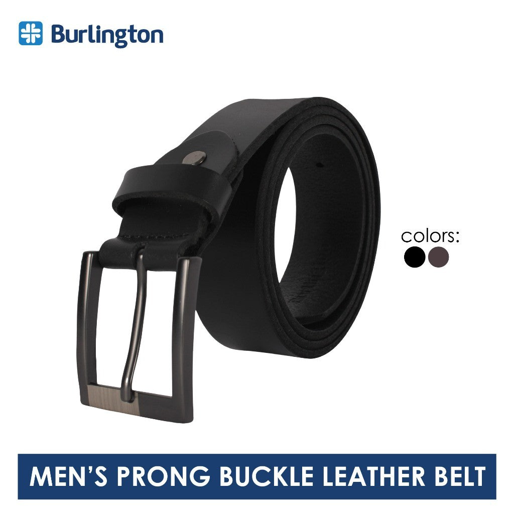 Burlington Men's Prong Buckle Genuine Leather Belt 1 piece JMLP612