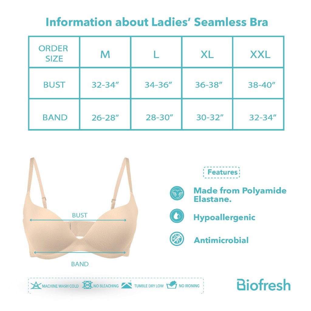 Biofresh Ladies’ Seamless T-Shirt Bra 1 piece ULBR611