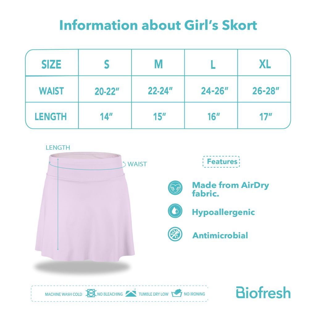 Biofresh Active Kids Girls AirDry Motion Skort 1 piece MUGSK611