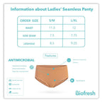 Biofresh Ladies' Antimicrobial Seamless Mid Rise Panty 3 pieces in a pack ULPSG621