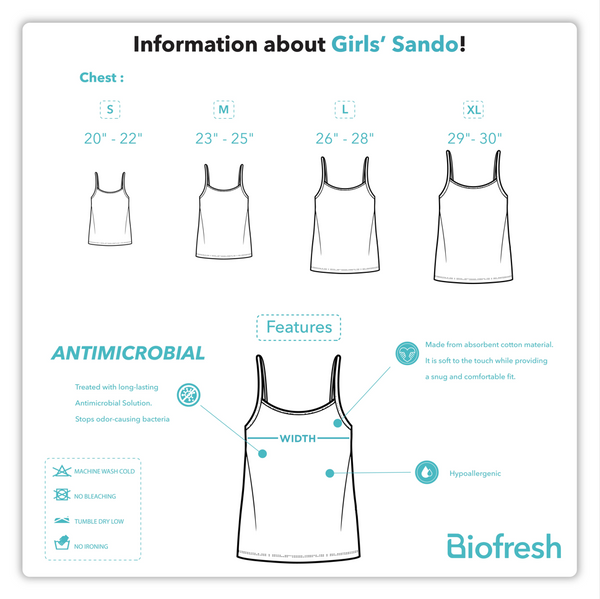 Biofresh Girls' Antimicrobial Cotton Camisole 1 piece UGSC4
