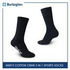 Burlington 0250 Men's Thick Cotton Crew Sports Socks 3 pairs in a pack (4357829001321)