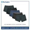 Burlington Men's Cotton 5 pieces in a pack Boxer Brief OGTMBBG1 (Limited Time Offer)