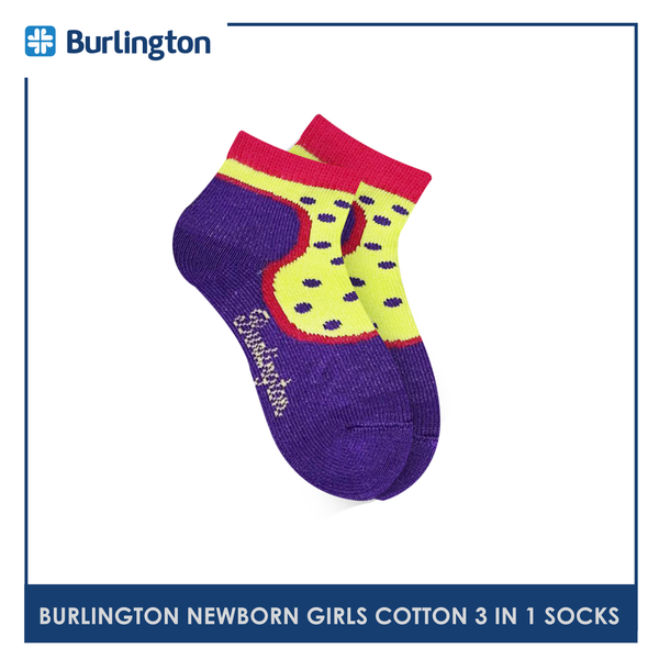 Burlington BGICKG14 Children's Cotton Ankle Casual Socks 3-in-1 Pack (4761710395497)