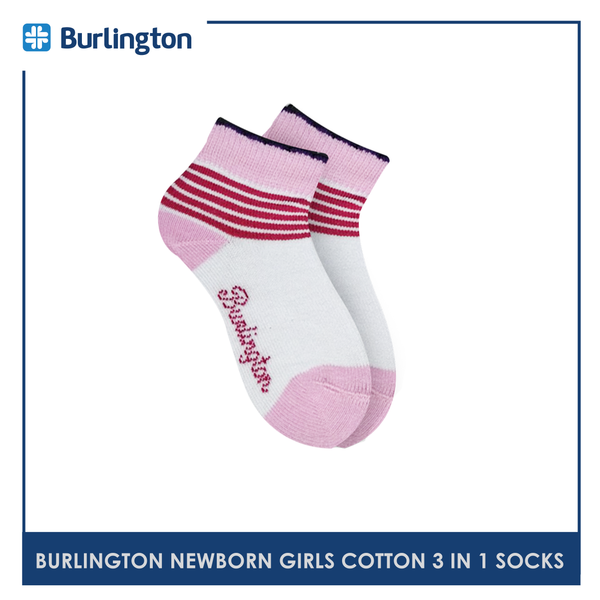 Burlington BGICKG15 Children's Cotton Ankle Casual Socks 3-in-1 Pack (4761708822633)