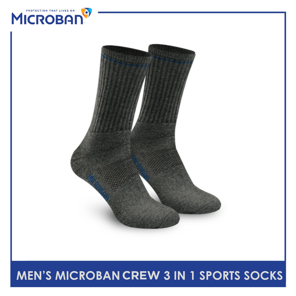 Microban VMSG0402 Men's Thick Cotton Crew Sports Socks 3 pairs in a pack (4816135520361)