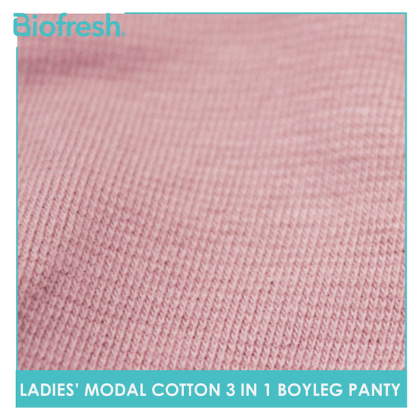 Biofresh Ladies' Antimicrobial Modal Cotton Boyleg Panty 3 pieces in a pack ULPBG1101