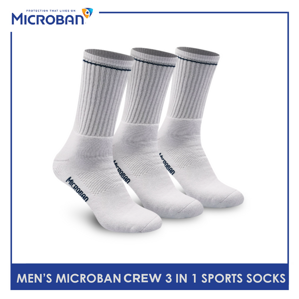Microban VMSG0402 Men's Thick Cotton Crew Sports Socks 3 pairs in a pack (4816135520361)