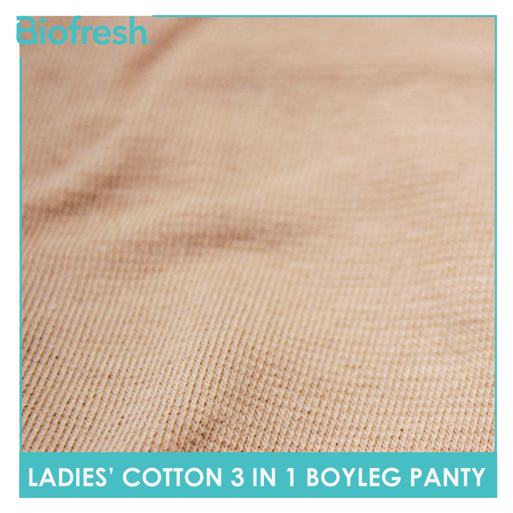 Biofresh Ladies' Antimicrobial Cotton Boyleg Panty 3 pieces in a pack ULPBG0401