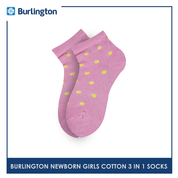 Burlington BGICKG12 Children's Cotton Ankle Casual Socks 3-in-1 Pack (4761697714281)