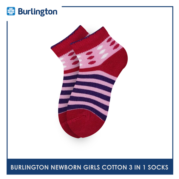 Burlington BGICKG15 Children's Cotton Ankle Casual Socks 3-in-1 Pack (4761708822633)