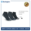 Burlington Men's Cotton Lite Casual Ankle Socks 3 pairs in a pack 142B