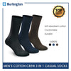 Burlington Men's Cotton Lite Casual Crew Socks 3 pairs in a pack 148