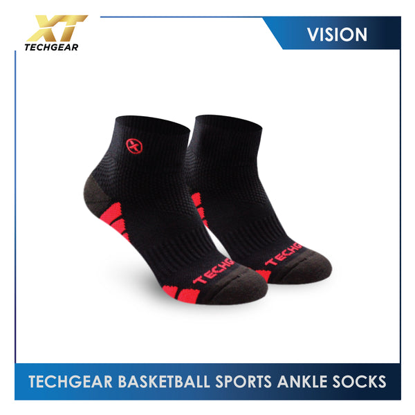 Burlington Men’s TechGear Vision Basketball Thick Sports Ankle Socks 1 pair TGMKE2201