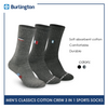 Burlington Classic Men's Cotton Extreme Performance Crew Socks 3 pairs in a pack BMSEG0401