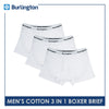 Burlington Men's Cotton Boxer Brief 3 pieces in a pack GTMBBG15