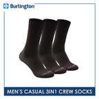 Burlington Men's Cotton Lite Thin Casual Crew Socks 3 pairs in a pack BMDG4