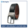 Burlington Men's Reversible Buckle Cowhide Genuine Leather Formal belt 1 piece (size 34 - 42 inches) JMBLC0207