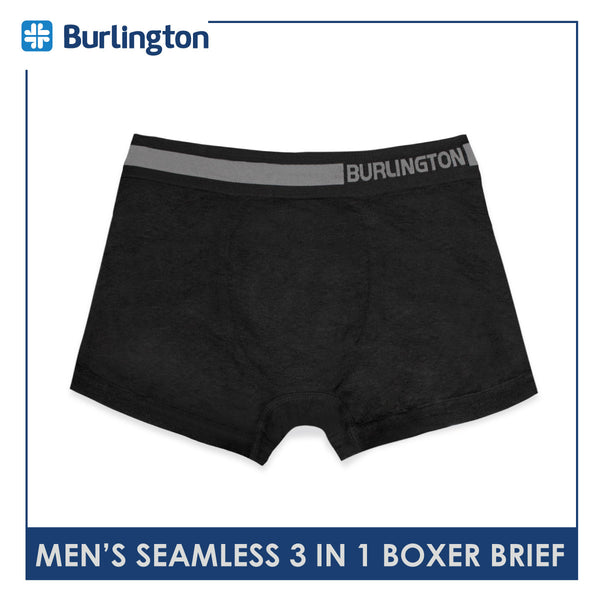 Burlington Men's Seamless Boxer Brief 3 pieces in a pack GTMBBG18