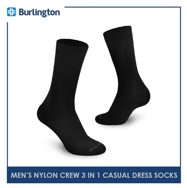 Burlington BMDG1 Men's Nylon Casual Dress Socks 3 pairs in a pack (4368177332329)