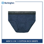 Burlington OGTMBSG1 Men's Cotton Rich Briefs 5 pieces in a pack (4790644277353)