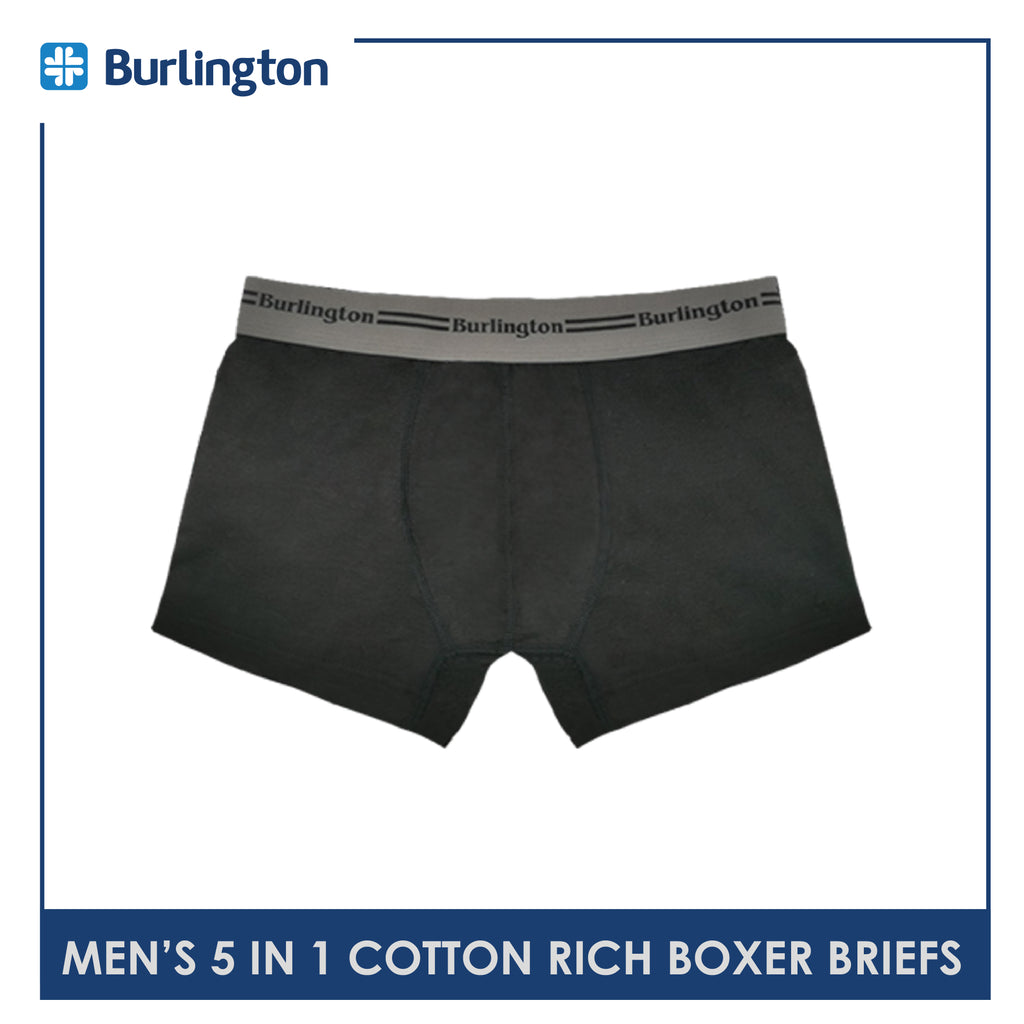 Burlington OGTMBBG1 Men's Cotton Rich Boxer Briefs 5 pieces in a pack (4790648438889)