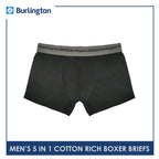 Burlington OGTMBBG1 Men's Cotton Rich Boxer Briefs 5 pieces in a pack (4790648438889)
