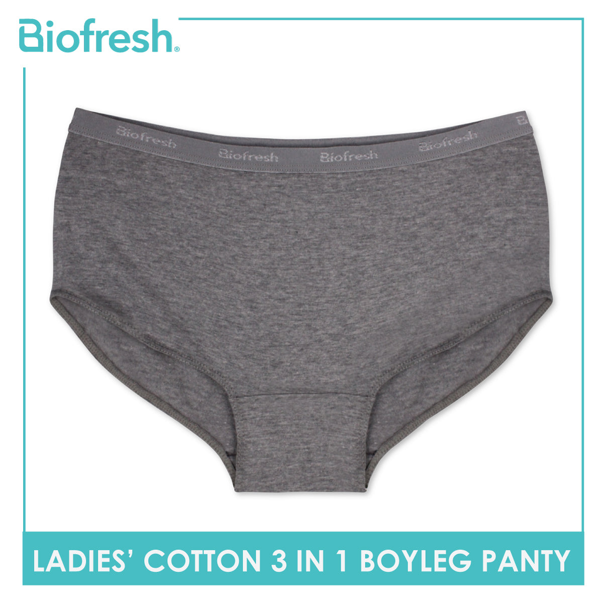 Biofresh Ladies' Antimicrobial Cotton Boyleg Panty 3 pieces in a pack ULPBG0401