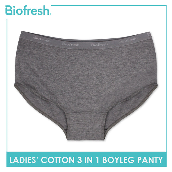 Biofresh Ladies' Antimicrobial Cotton Boyleg Panty 3 pieces in a pack ULPBG0401