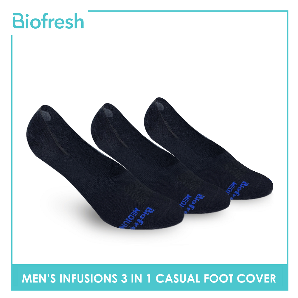 Biofresh Infusion RMFCG2 Men's Cotton No Show Casual Socks 3-in-1 Pack (4758553624681)