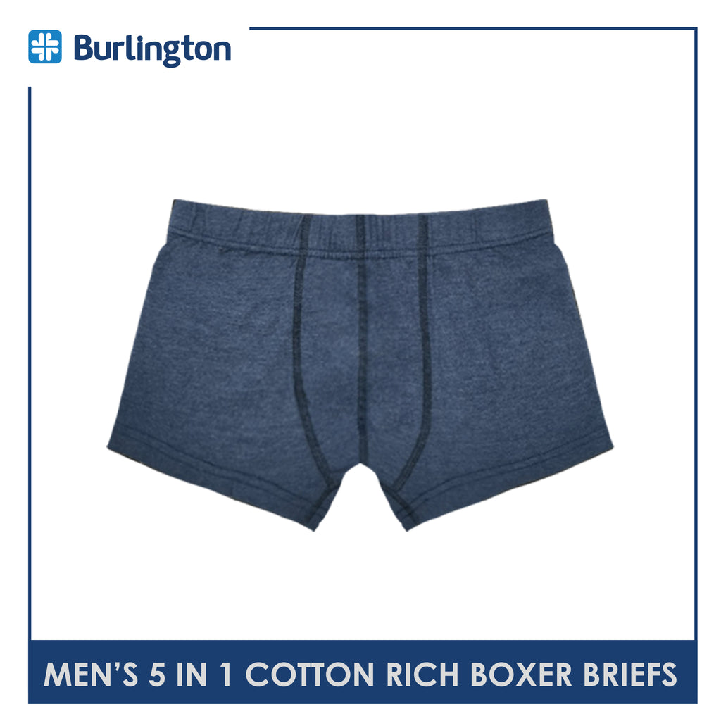 Burlington OGTMBBG1 Men's Cotton Rich Boxer Briefs 5 pieces in a pack (4790648438889)