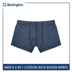Burlington OGTMBBG1 Men's Cotton Rich Boxer Briefs 5 pieces in a pack (4790648438889)