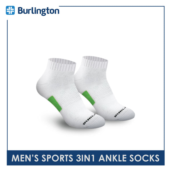 Burlington Men's Cotton Thick Sports Ankle Socks 3 pairs in a pack BMKSG15