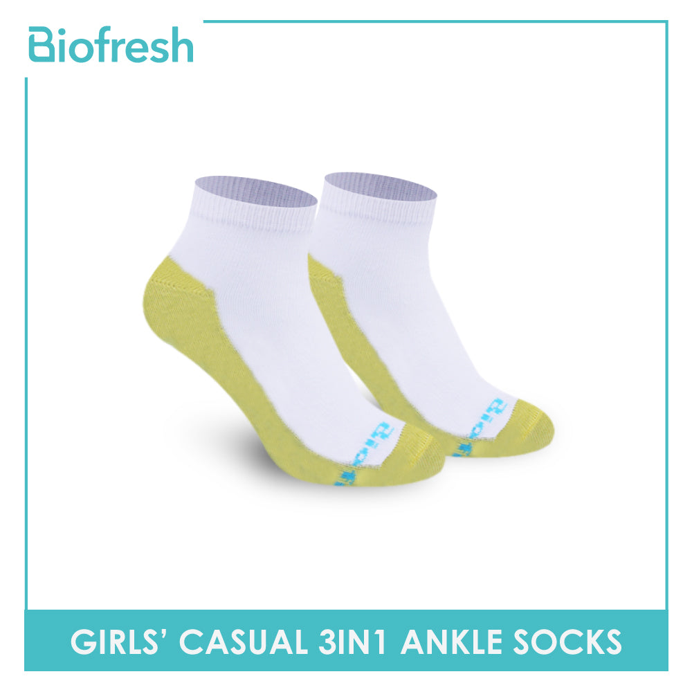 Biofresh Ladies' Antimicrobial Lite Casual Ankle Socks 3 pairs in a pack  RLCKG35