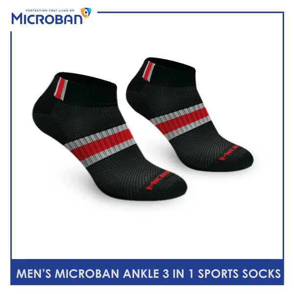 Microban VMSG0403 Men's Thick Cotton Ankle Sports Socks 3 pairs in a pack (4816139092073)