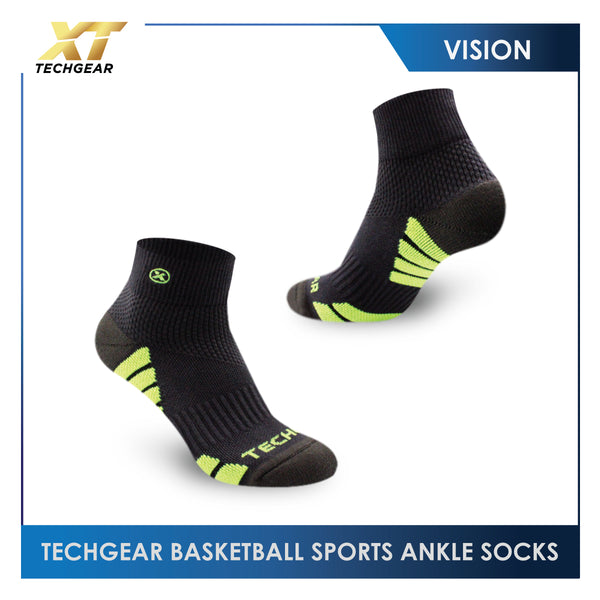 Burlington Men’s TechGear Vision Basketball Thick Sports Ankle Socks 1 pair TGMKE2201