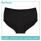 Biofresh Ladies' Antimicrobial Cotton Boyleg Panty 3 pieces in a pack ULPBG0401