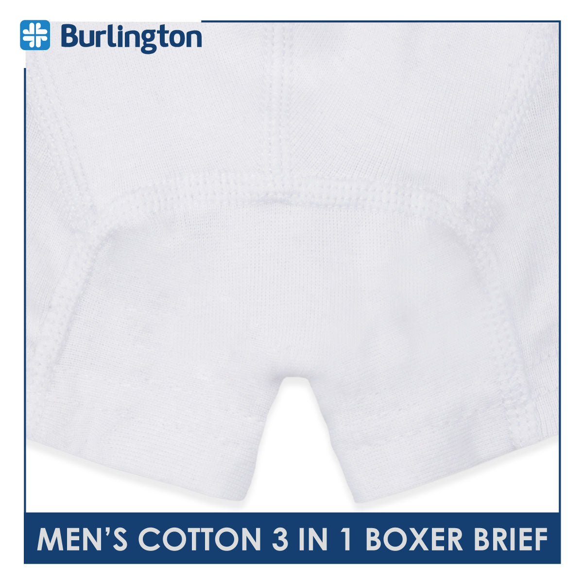 Burlington Men's Cotton Boxer Brief 3 pieces in a pack GTMBBG15