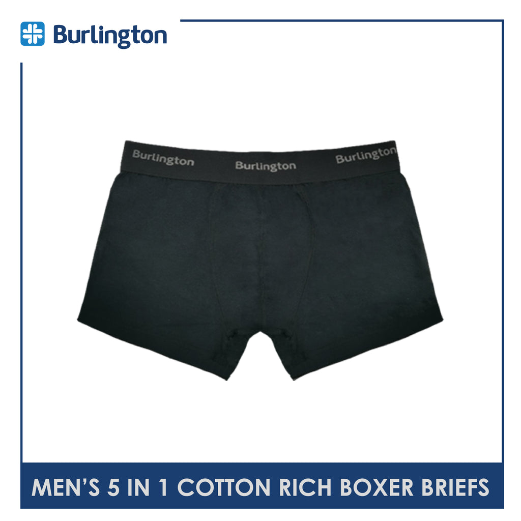 Burlington OGTMBBG1 Men's Cotton Rich Boxer Briefs 5 pieces in a pack (4790648438889)