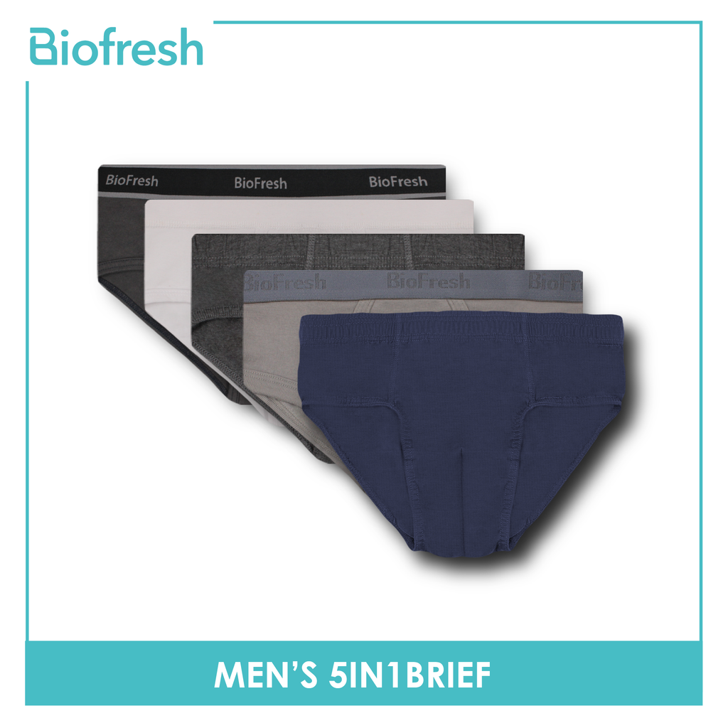 Biofresh Men's Antimicrobial Cotton Brief 5 pieces in 1 pack OUMBSG1 (Limited Time Offer)