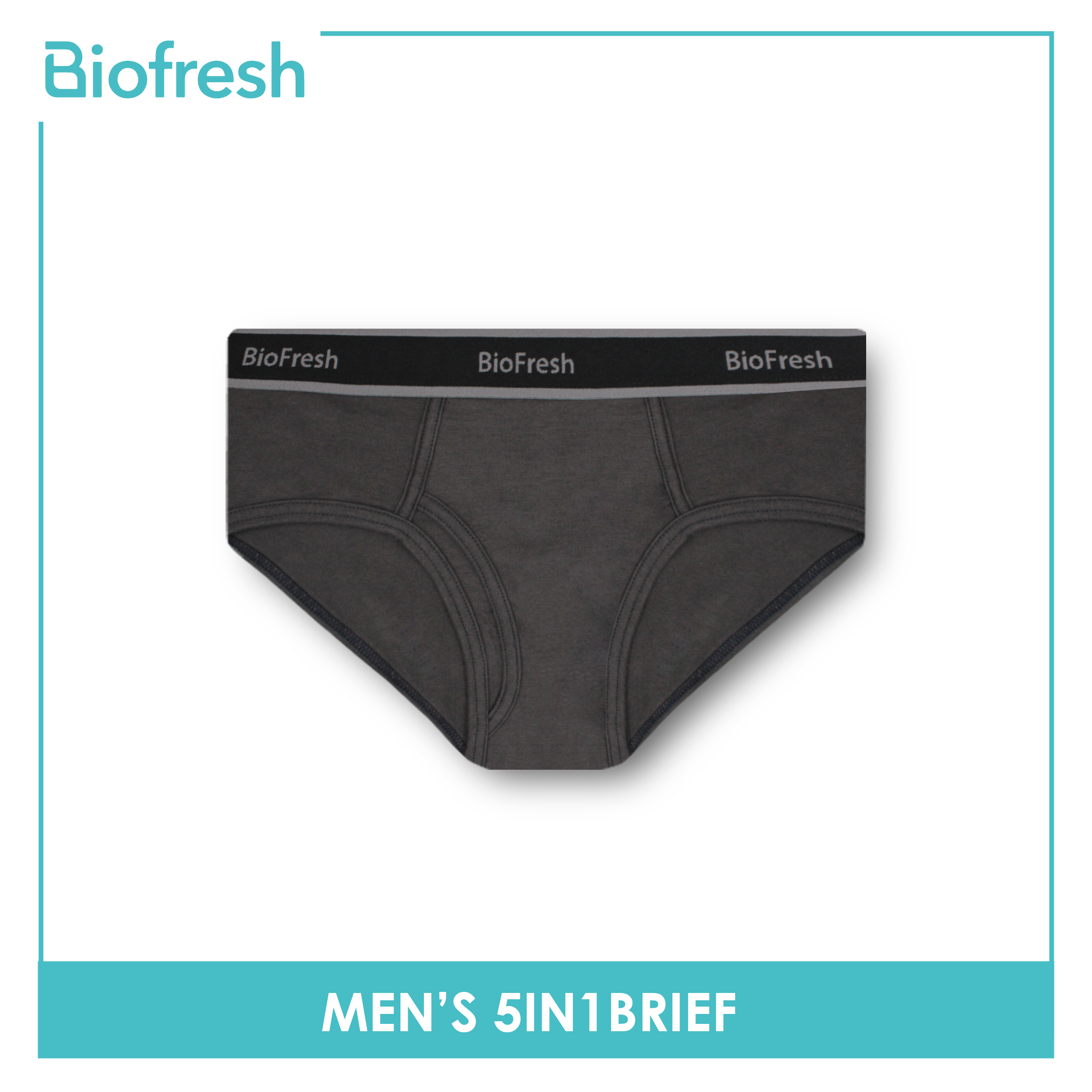 Biofresh Men's Antimicrobial Cotton Brief 5 pieces in 1 pack OUMBSG1 (Limited Time Offer)