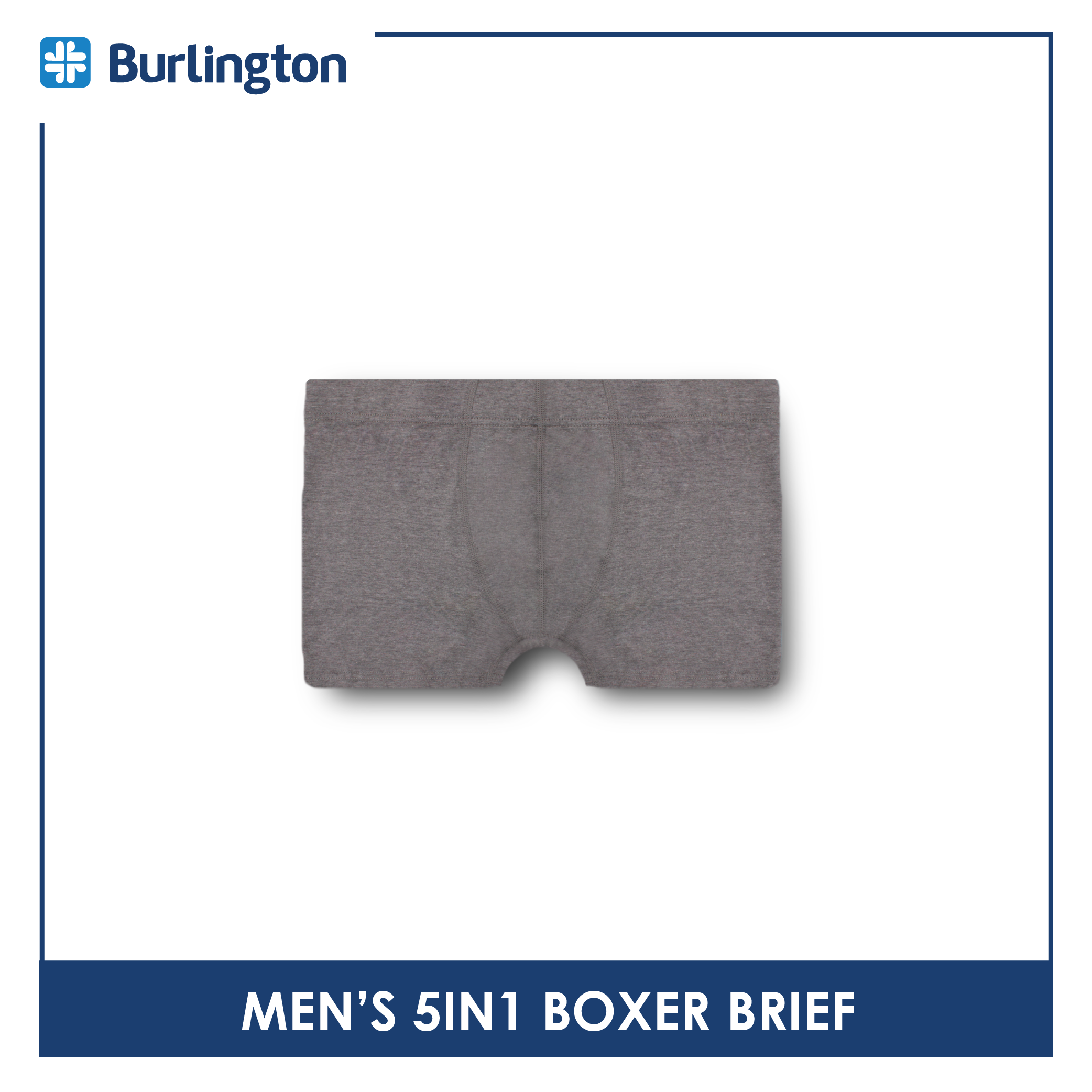 Burlington Men's OVERRUNS Cotton 5 pieces in a pack Boxer Brief OGTMBBGCO (Limited Time Offer)