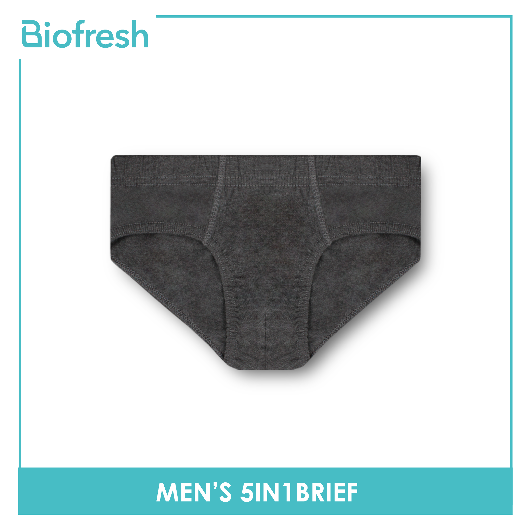 Biofresh Men's Antimicrobial Cotton Brief 5 pieces in 1 pack OUMBSG1 (Limited Time Offer)