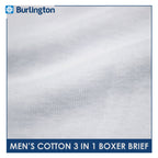 Burlington Men's Cotton Boxer Brief 3 pieces in a pack GTMBBG15