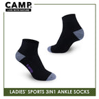Camp Ladies' Cotton Thick Sports Ankle Socks 3 pairs in a pack CLS4