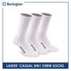 Burlington Ladies' Cotton Lite Casual Crew Socks 3 pairs in a pack 6149